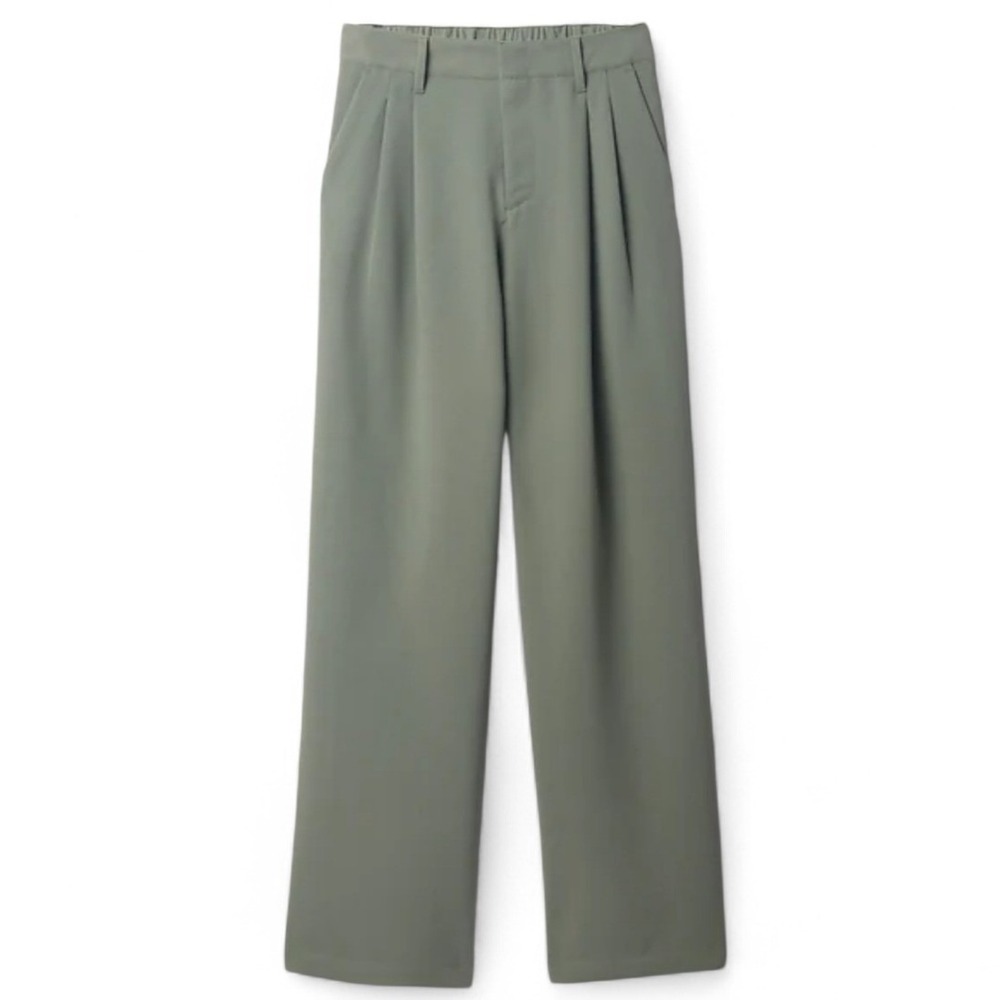 GAP Women Green Wide Leg Crepe Trousers Pants Size 16
